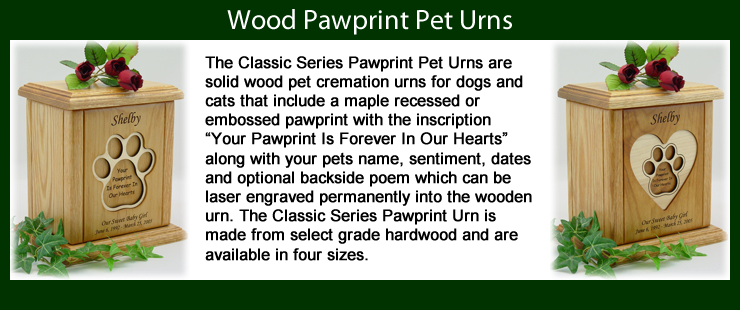 Pawprint Pet Urns