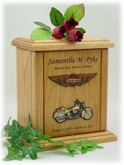 Circle and Wings Motorcycle Urn