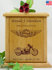 Circle and Wings Custom Motorcycle Urn