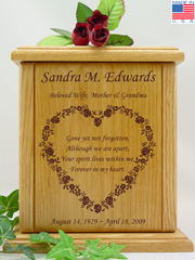 Flower Heart Cremation Urn