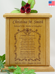 Medium Poem Vine Border Cremation Urn