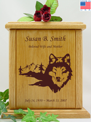 Wolf Cremation Urn