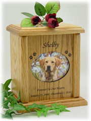 Large Horizontal Oval Photo Pet Urn