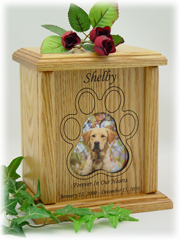 Large Pawprint Photo Pet Urn