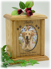 Large Vertical Oval Photo Pet Urn