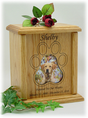 X-Large Paw Print Photo Pet Urn