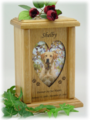 Vertical Medium Heart Photo Pet Urn