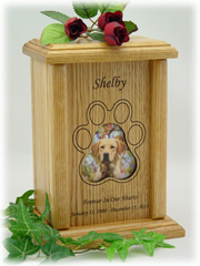 Vertical Medium Pawprint Photo Pet Urn