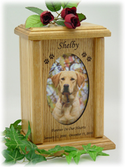 Vertical Medium Vertical Oval Photo Pet Urn