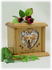 Horizontal Medium Heart Photo Pet Urn