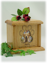 Horizontal Medium Paw Print Photo Pet Urn