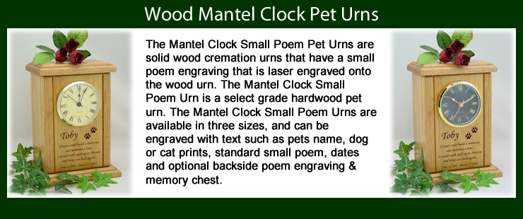 Mantel Clock Pet Urns